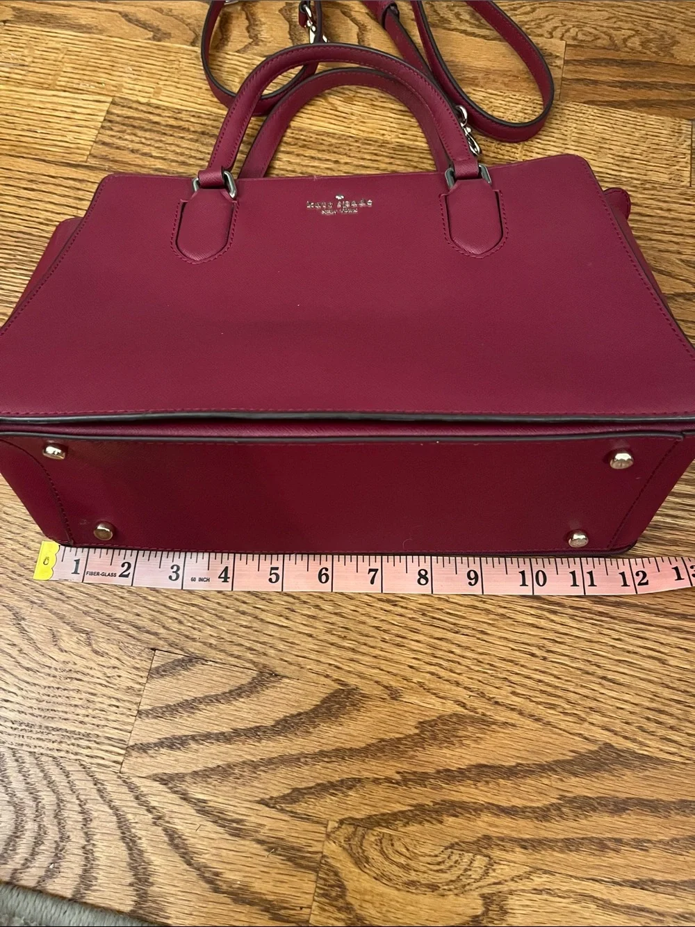Kate Spade Laurel Way Reese Satchel Crossbody Saffiano Leather Blackberry/Maroon